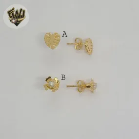 (1-1117-4) Gold Laminate - Small Stud Earrings - BGF