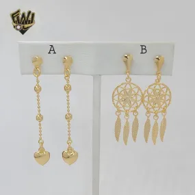 (1-1226) Gold Laminate - Dangle Earrings - BGF