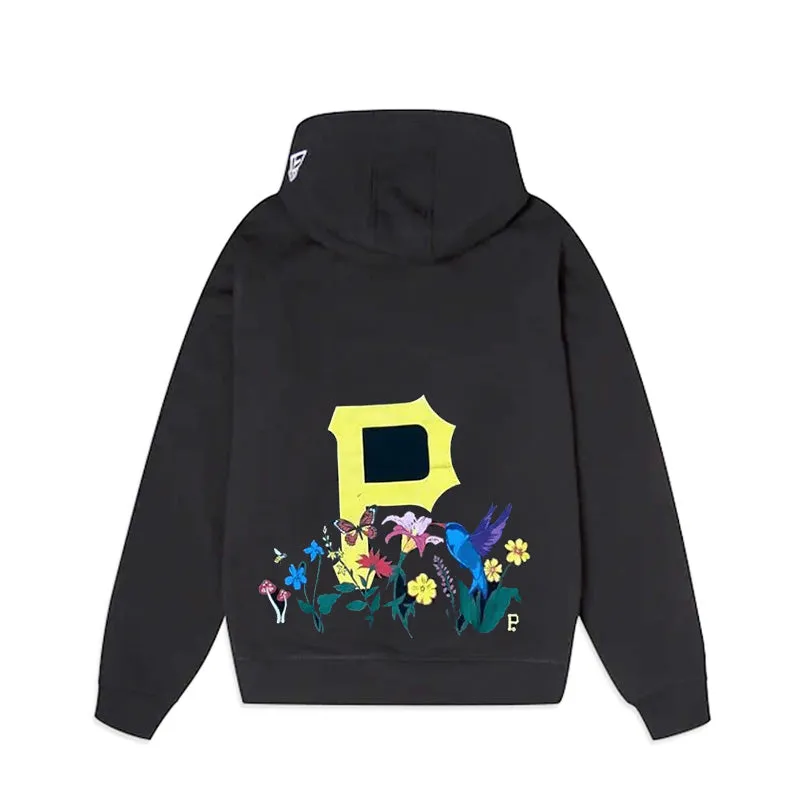 [13090867] Pittsburgh Pirates Blooming Black Men's Pullover Hoodie