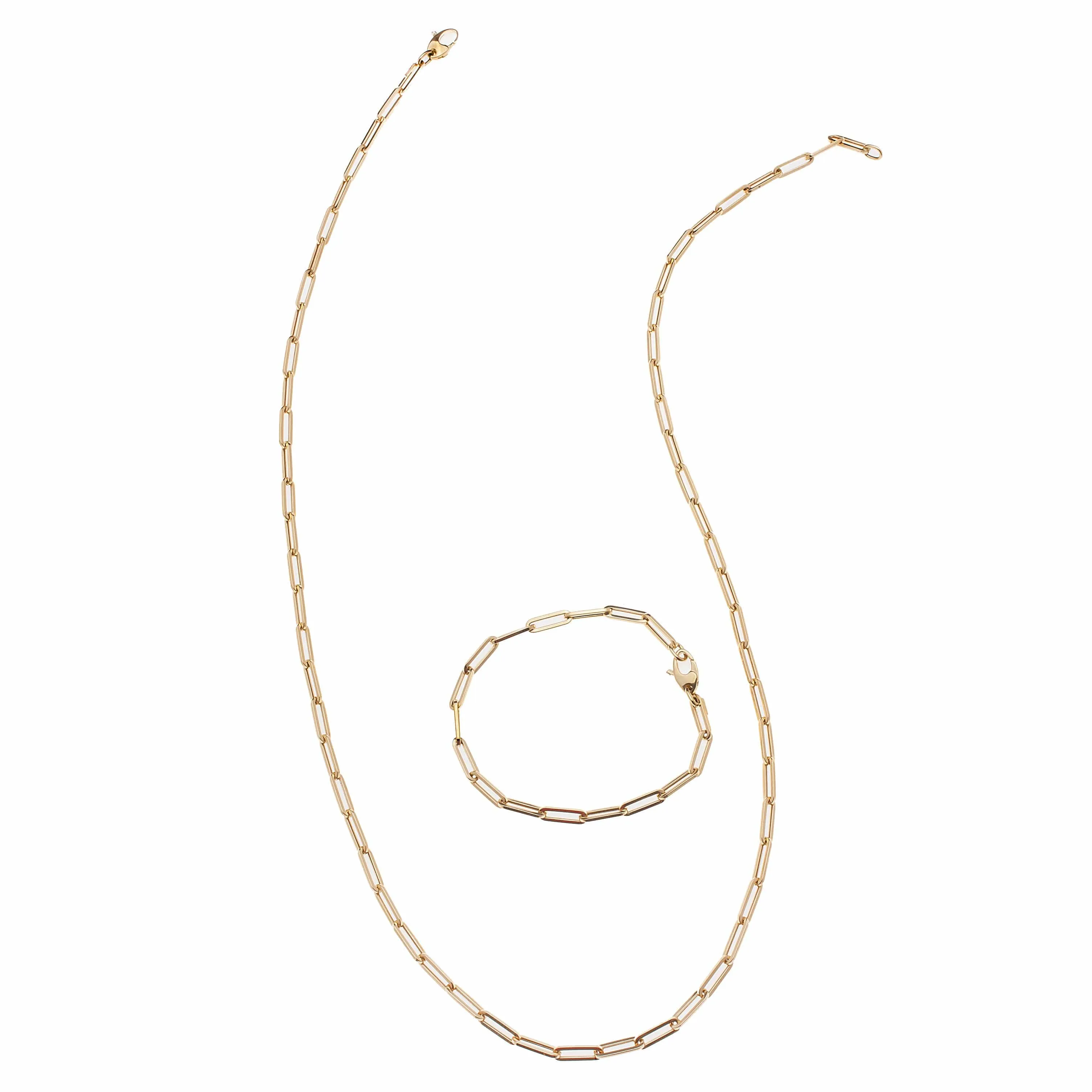 14K Gold Small Paper Clip Necklace 2.0mm