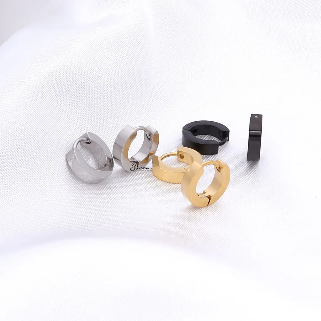 18K Gold IP Stainless Steel Huggie Hoop Earrings - Small