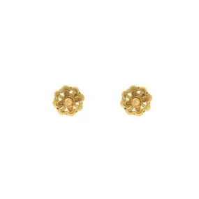 22K Yellow Gold Elegant and Long-Lasting Stud Earrings, 3.9 grams