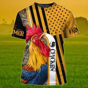 3D All Over Print Chicken Shirt Rooster 3D Tshirt Gift For Farmer