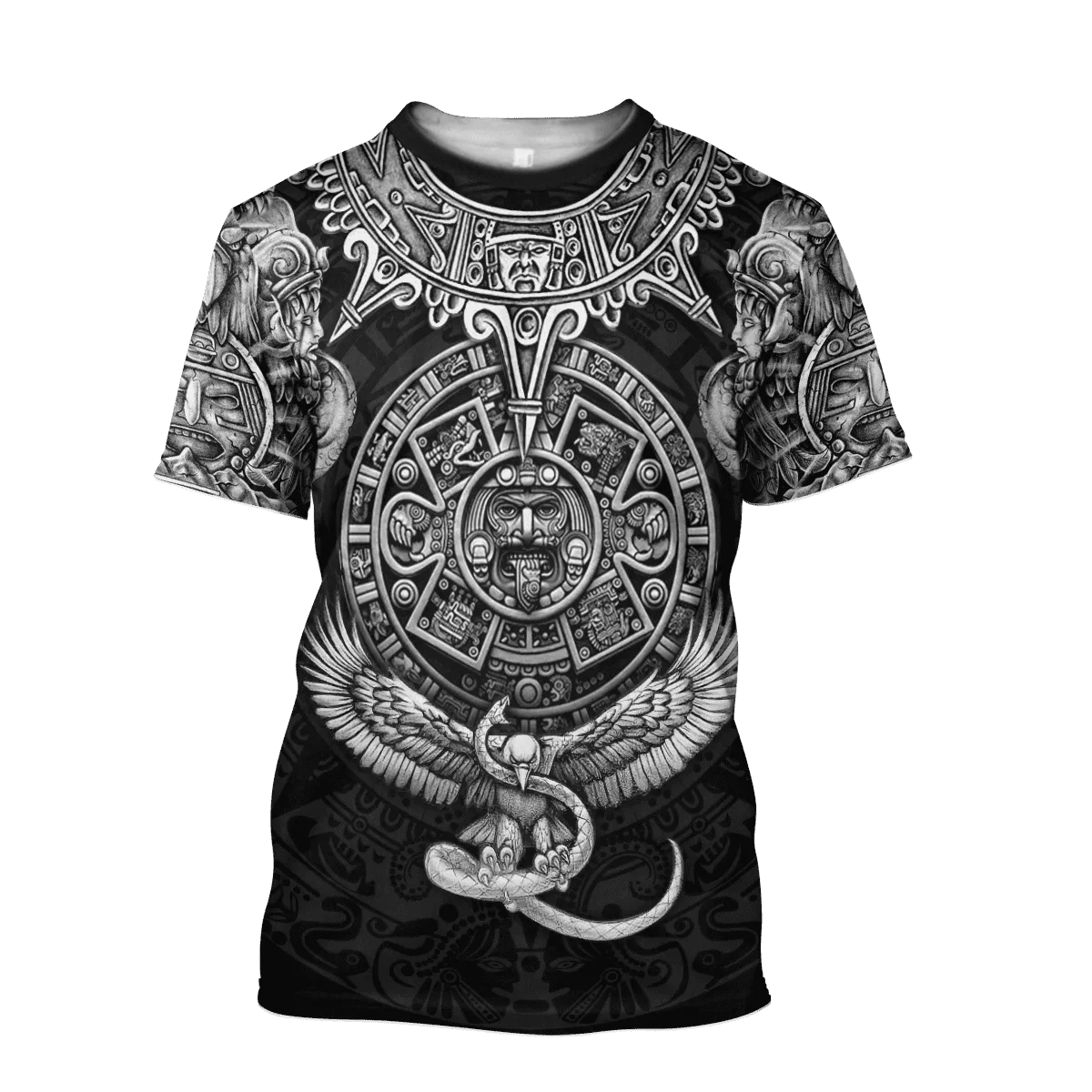 3D All Over Print Mexico Aztec Tattoo Calendar Eagle Snake Unisex Shirt for Men