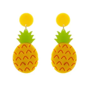 Acetate Pineapple Embellished Dangle Earrings