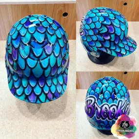 Airbrush Mermaid Scales Design (Full Helmet)