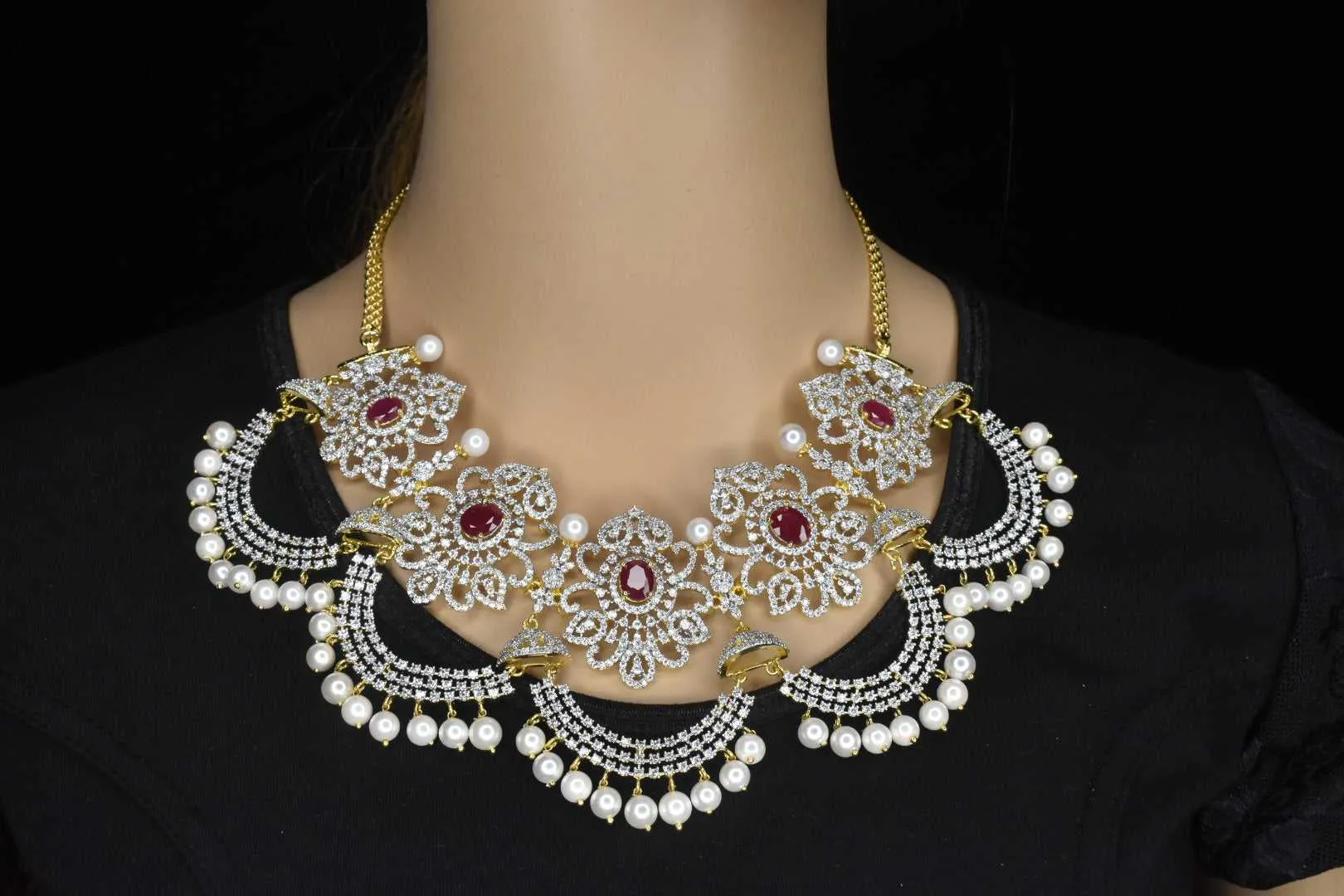 American Diamond Necklace Set