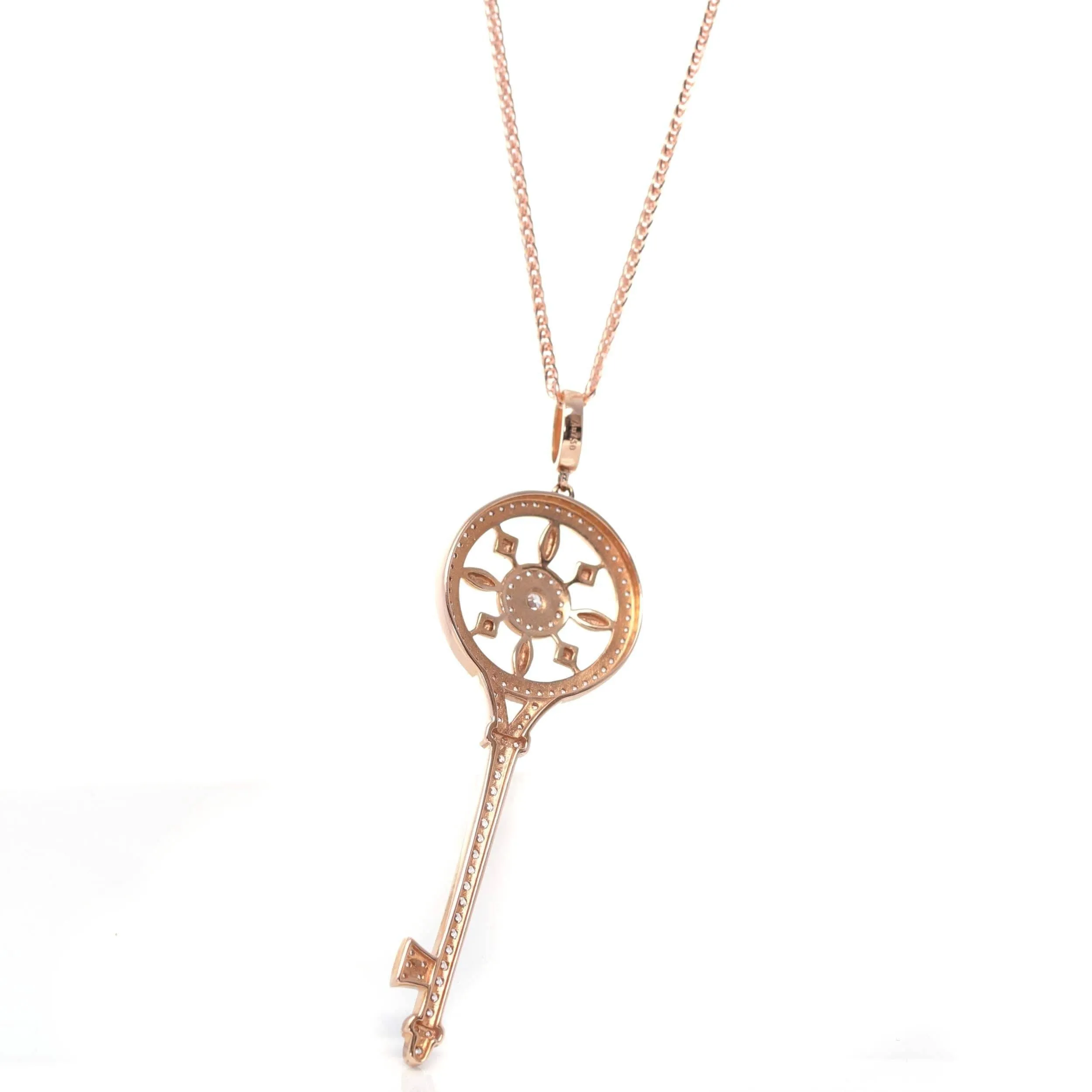 Baikalla 18k Rose Gold Zircon Key Necklace