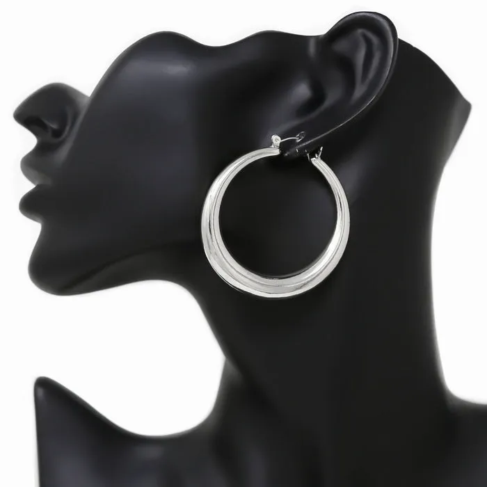 Basic Gradual Metal Hoop Earrings