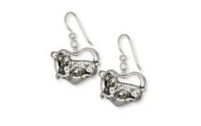 Brittany Dog Earrings Handmade Sterling Silver Dog Jewelry BR3-E