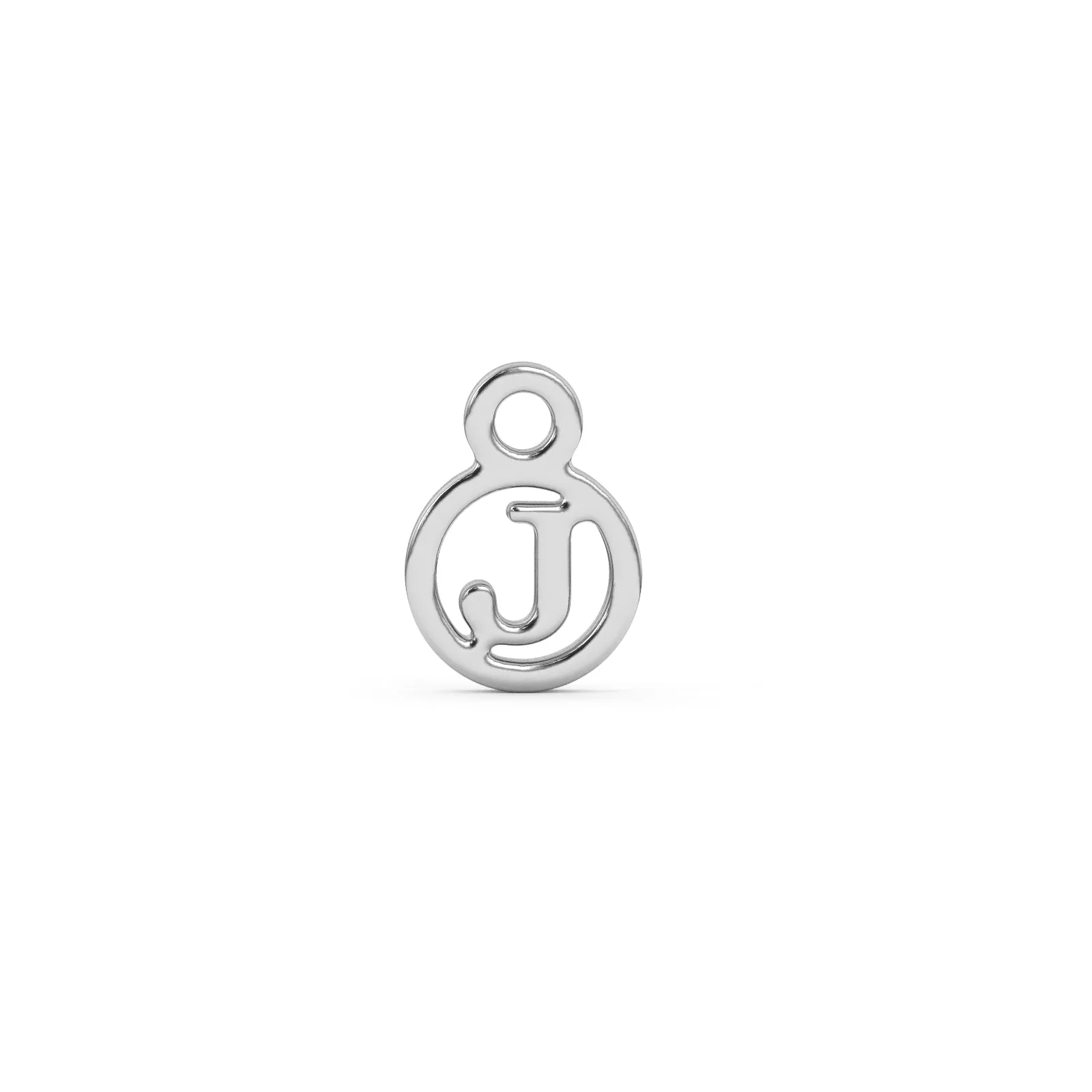 Circle Initial Charm - J | Sterling Silver