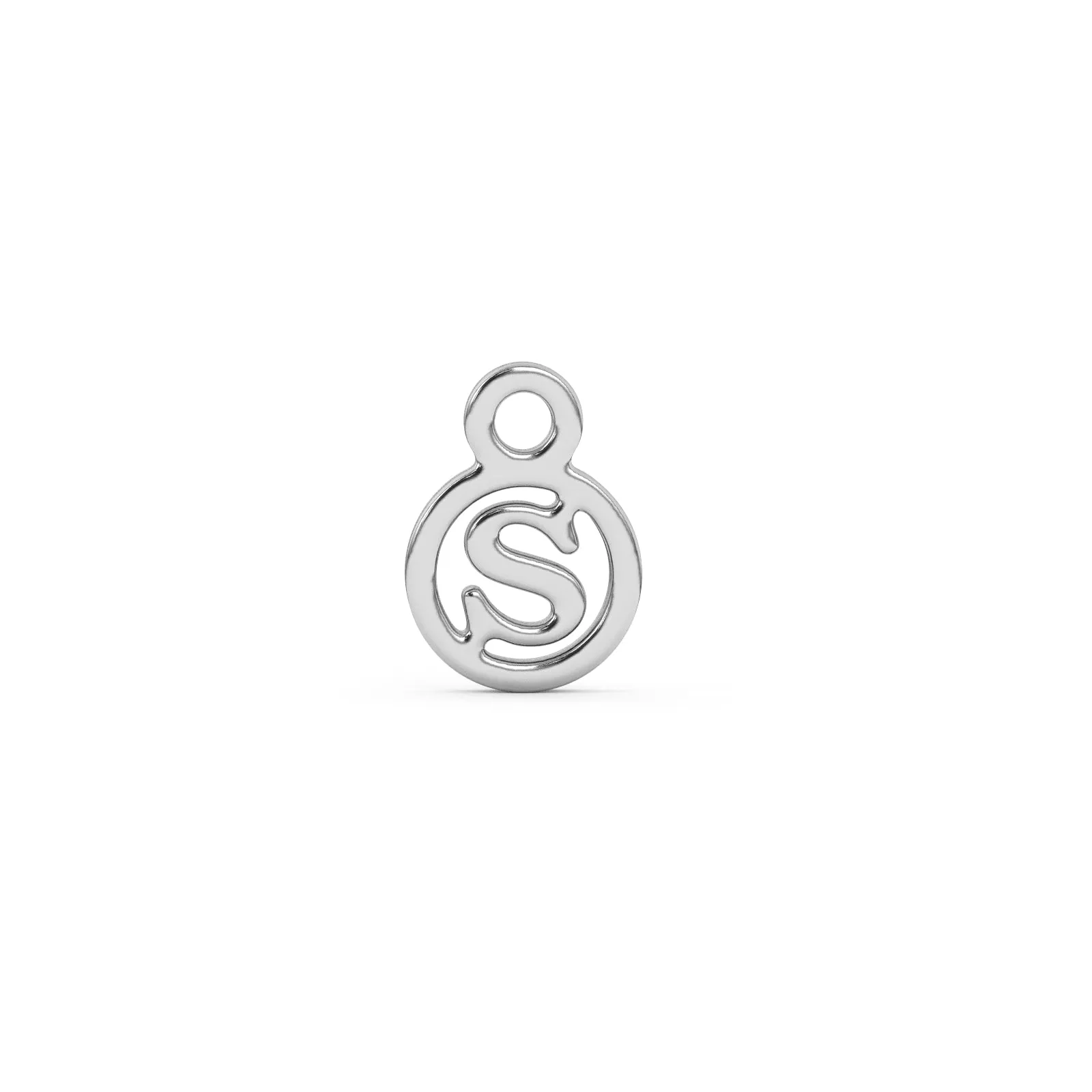 Circle Initial Charm - S | Sterling Silver