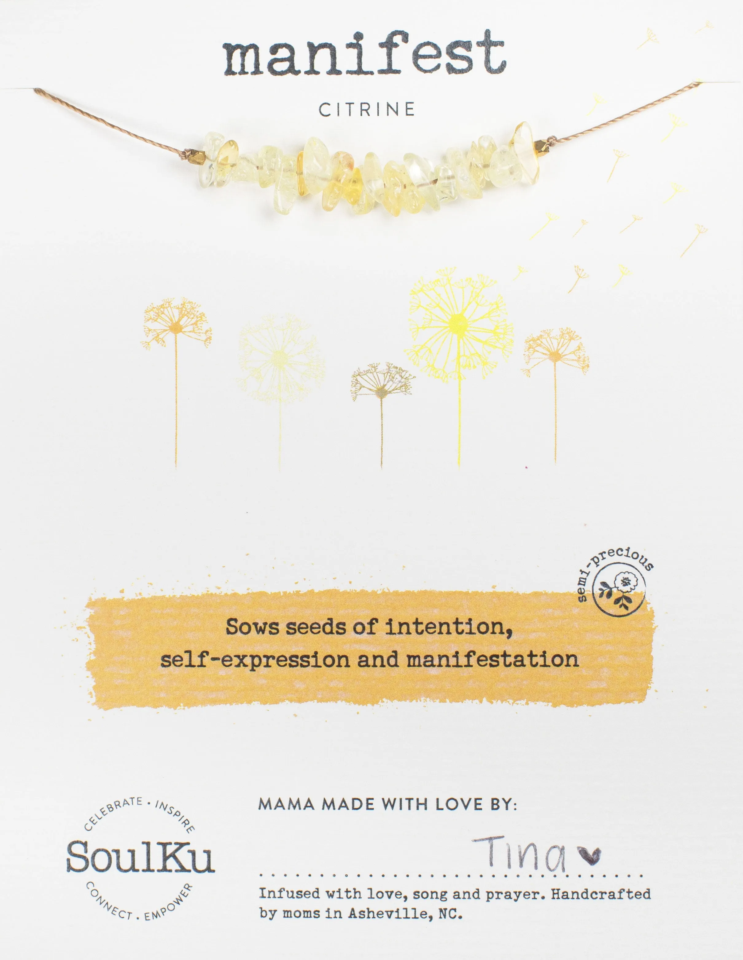 Citrine Seed Necklace to Manifest