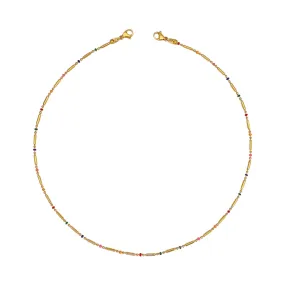 Colorful Minimal Bead Chain Necklace