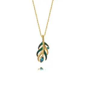 Cool Minimalist Charm Peacock Feather Necklace