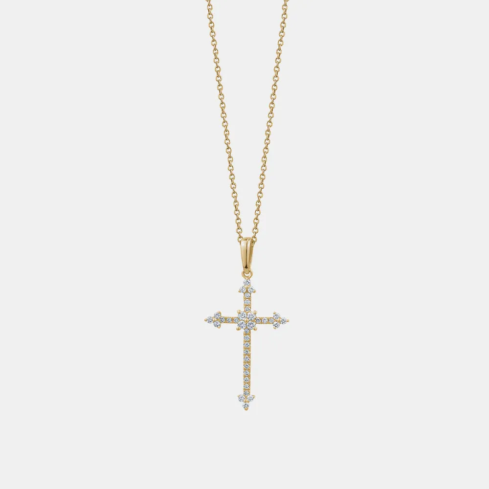 Diamond Arrow Cross Necklace