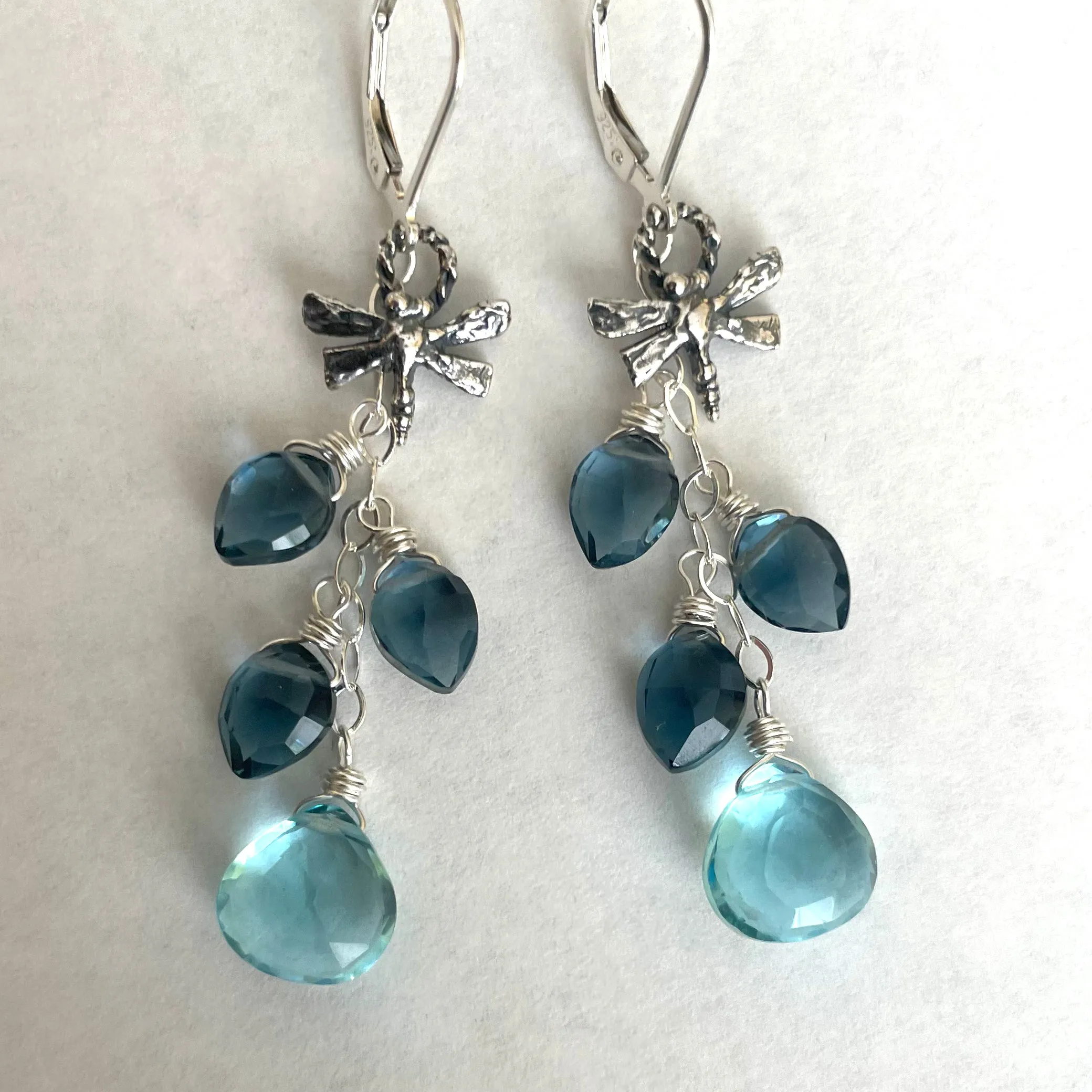 Dragonfly London and Topaz Blue Earrings