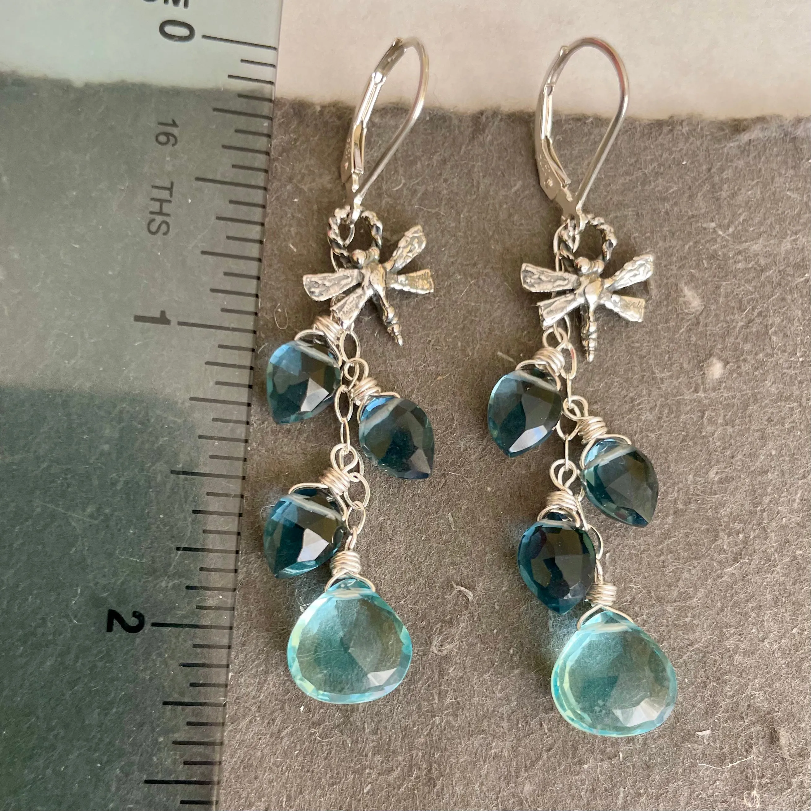 Dragonfly London and Topaz Blue Earrings