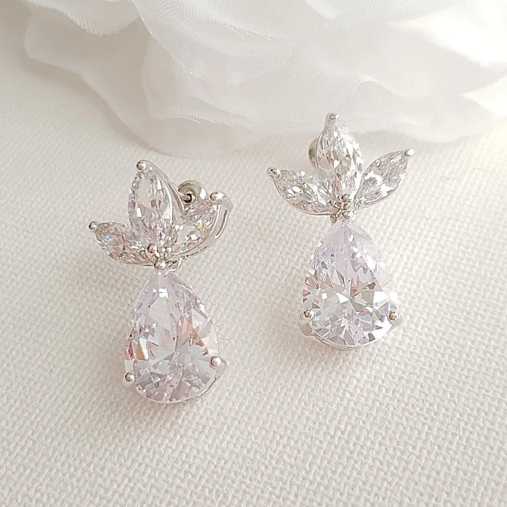 Drop Crystal Earrings-Marissa