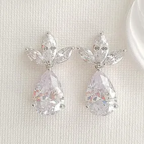 Drop Crystal Earrings-Marissa