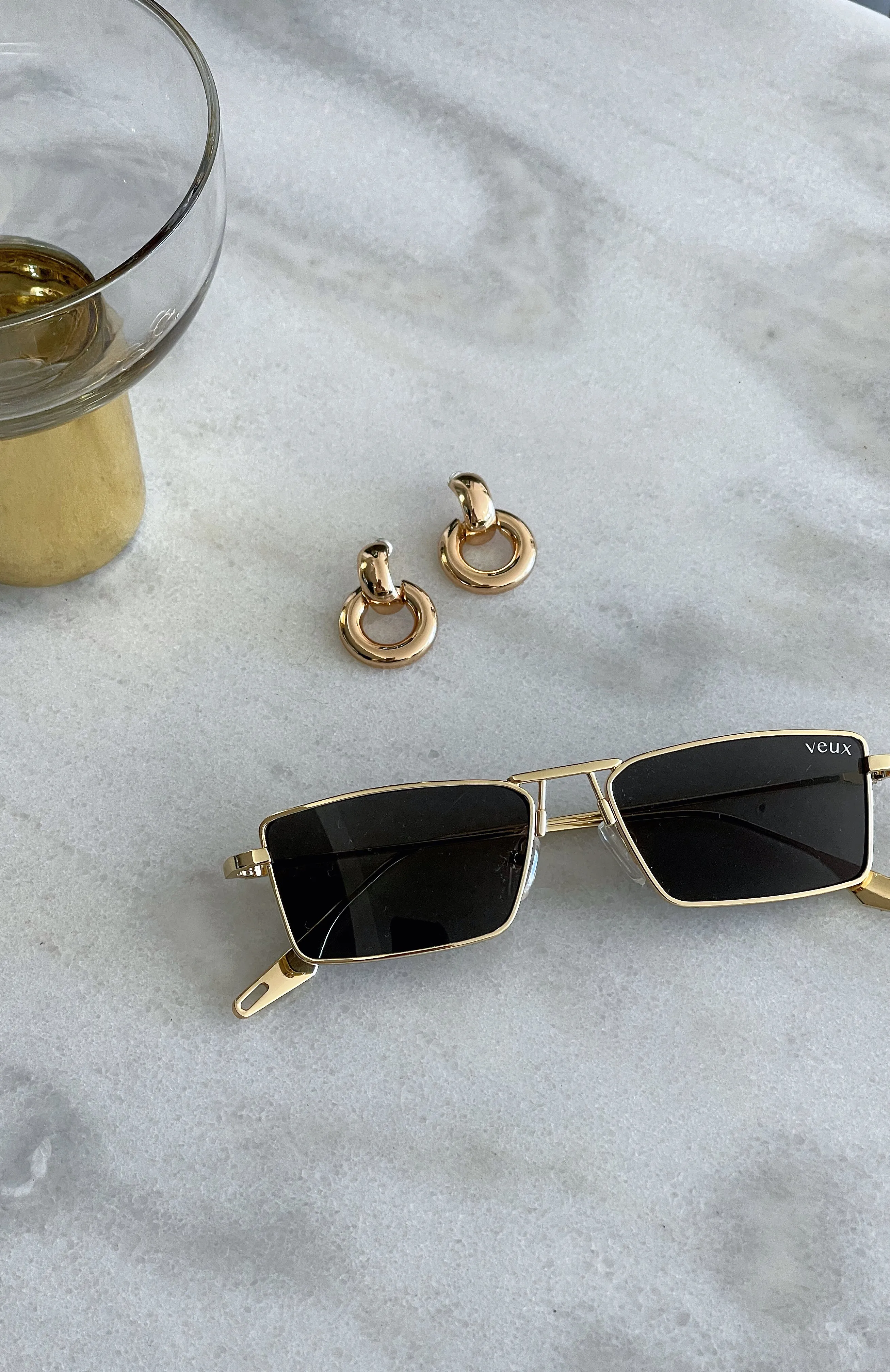 Dune Sunglasses Gold/Black Lens