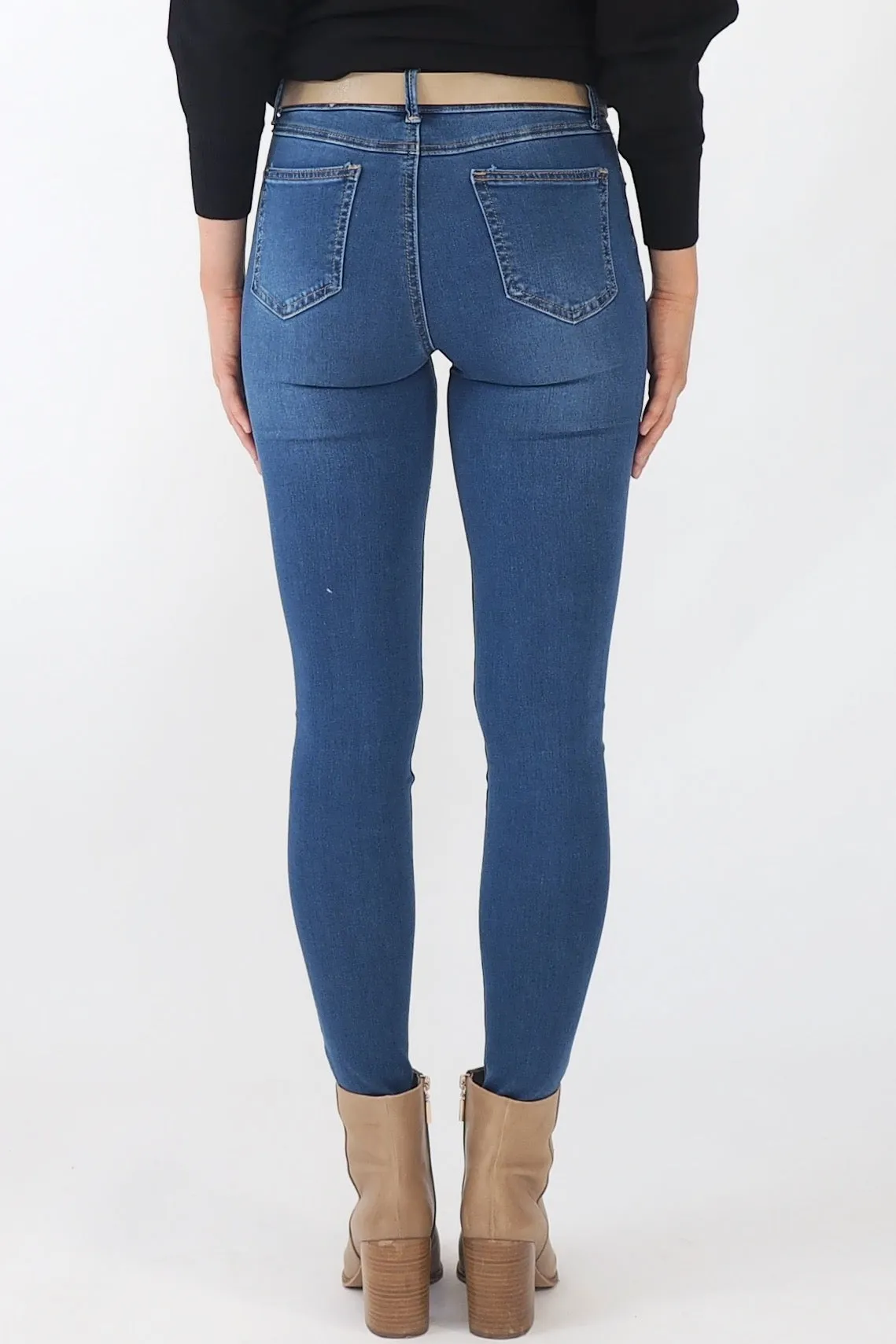 Fitted Ripped denim Jeans - Blue