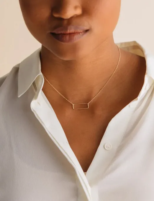 Floating Shape Necklace - Rectangle