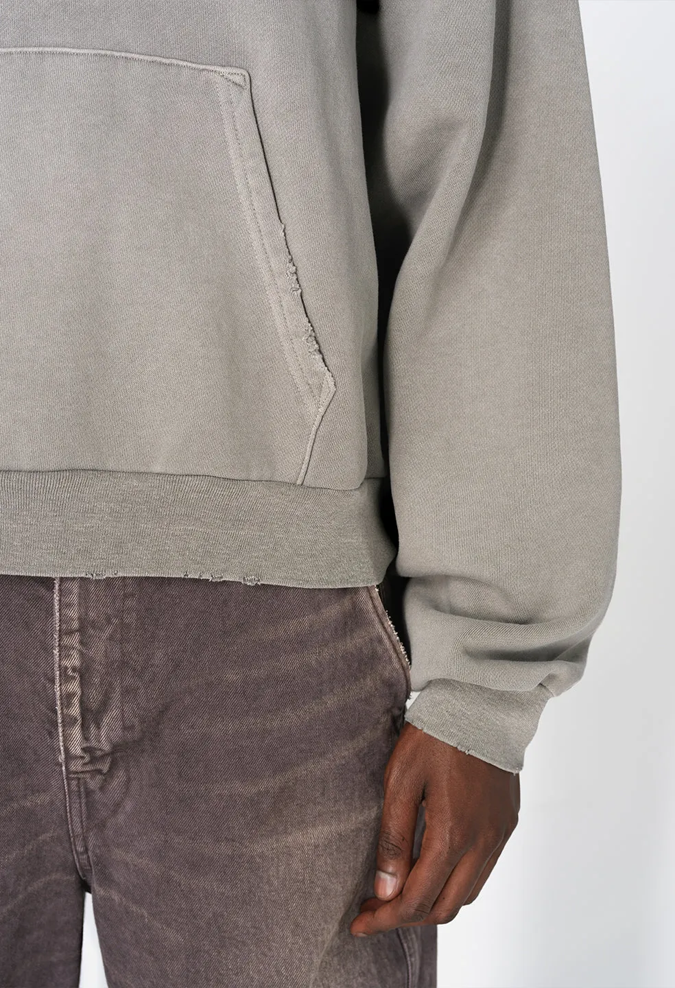 Folsom Cropped Raglan Hoodie / Mist