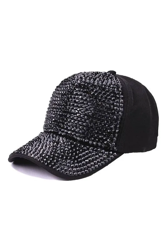 Front Embellished Bling Rhinestone Baseball Cap