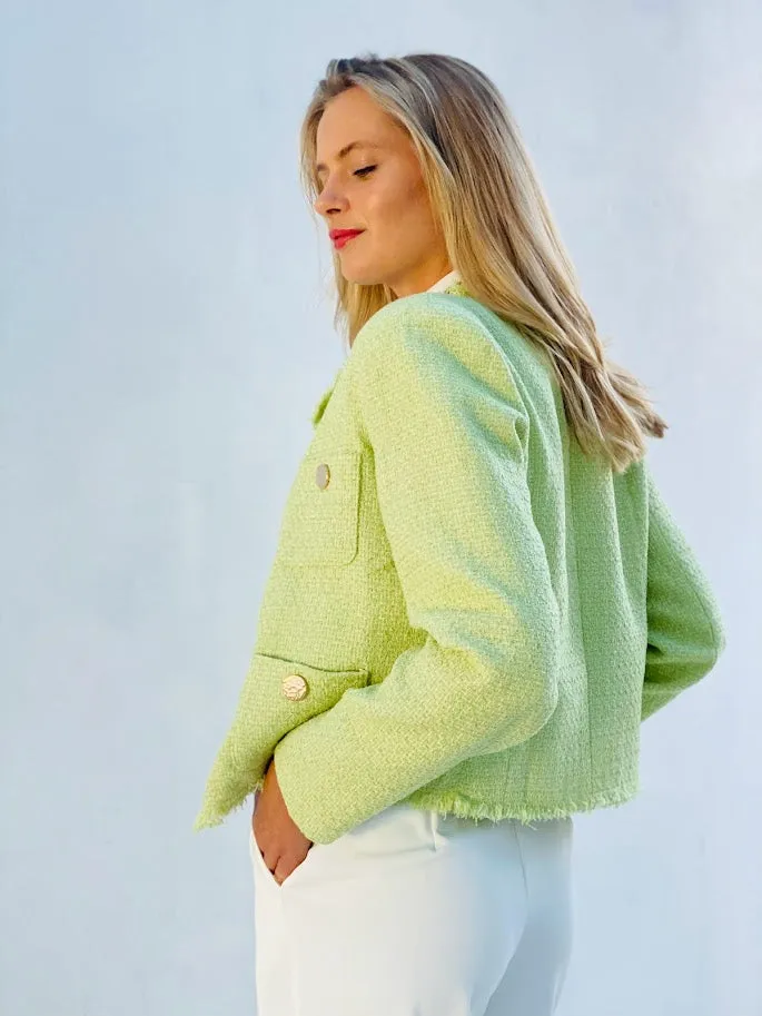 Inspired Boucle Jacket Lime