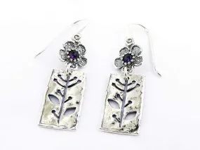 Israeli jewelry designers in silver earrings set amethyst / garnets / turquoises / opals