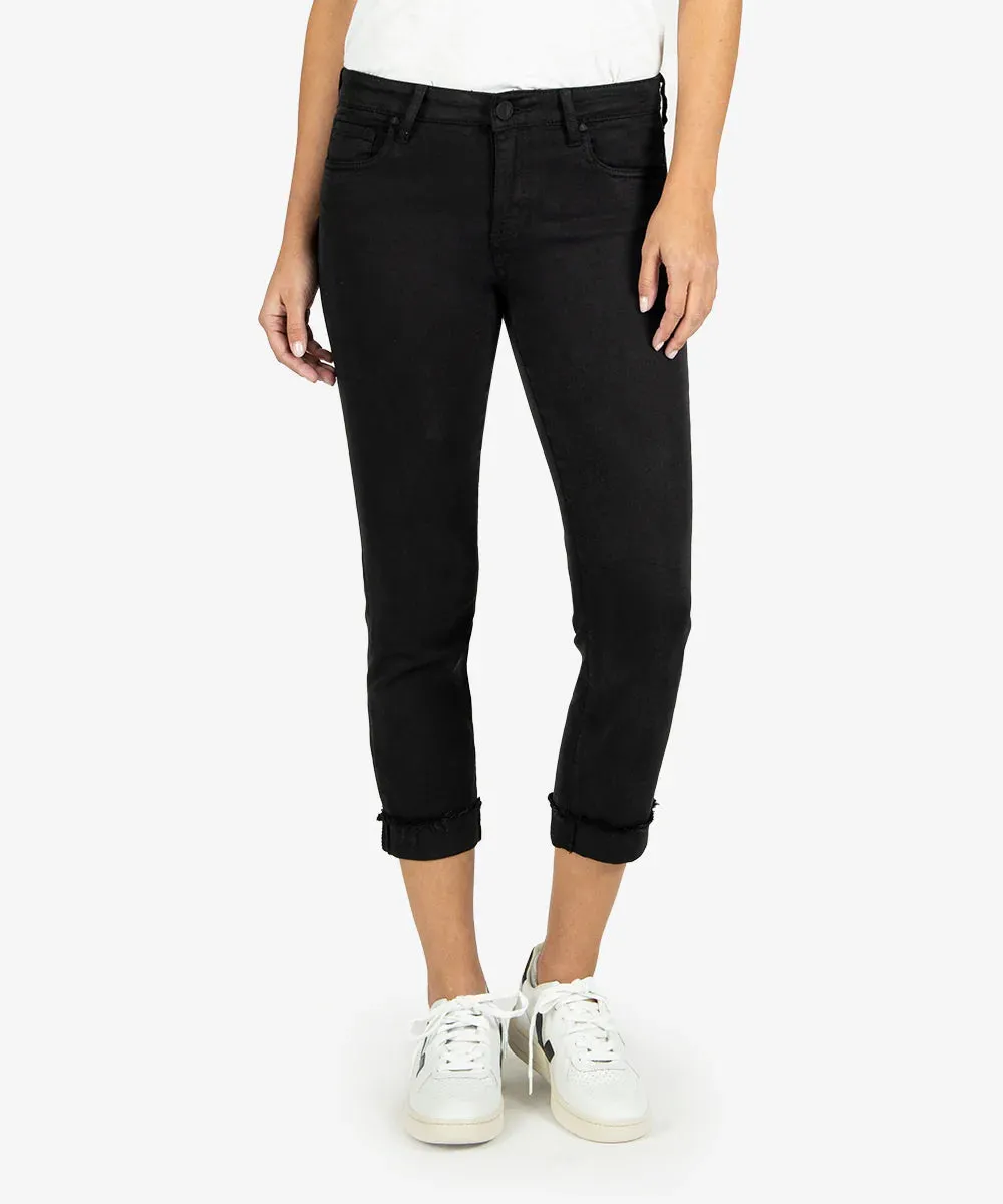 KUT for Kloth Amy Crop in Black Wash