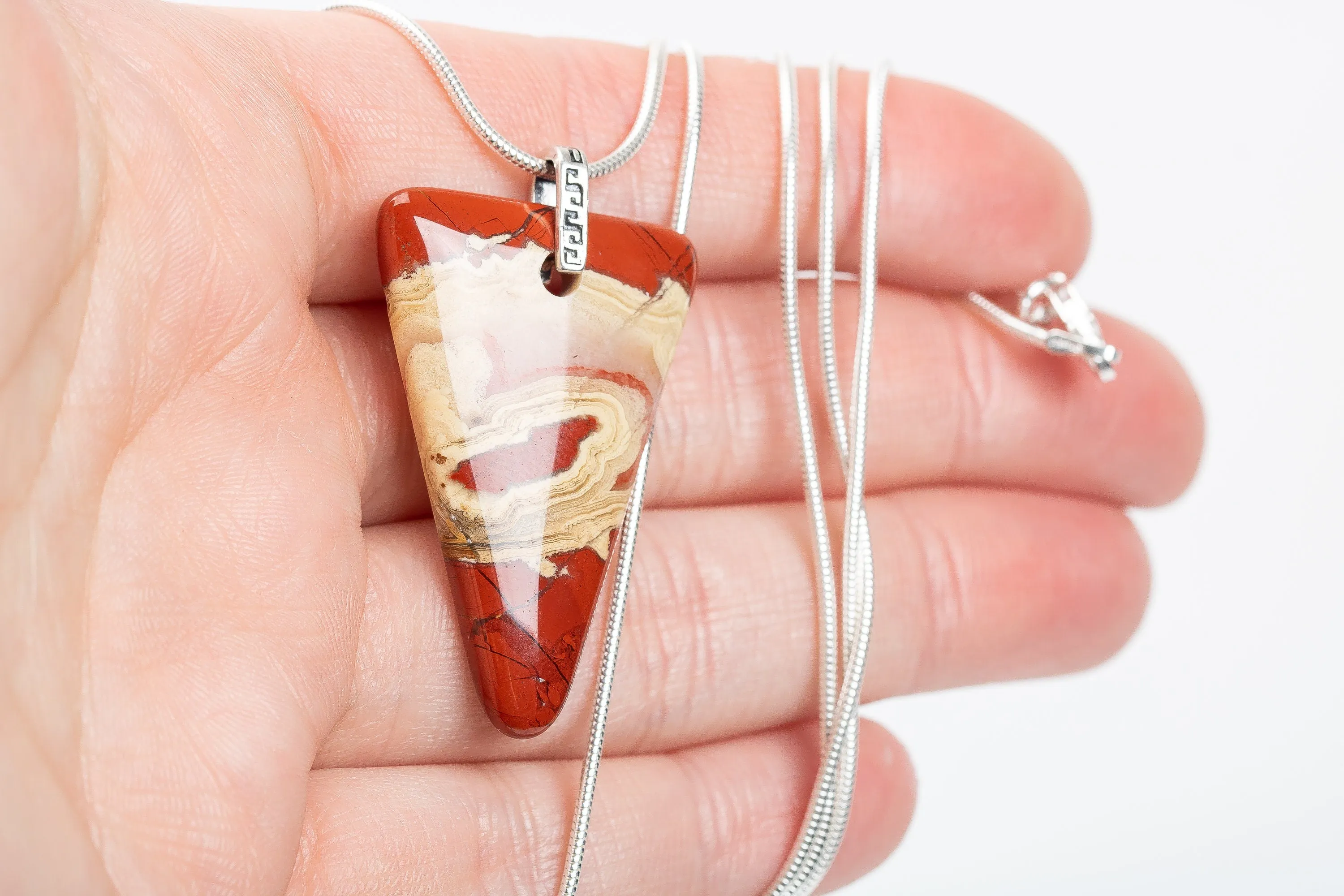 Long Red Jasper Necklace