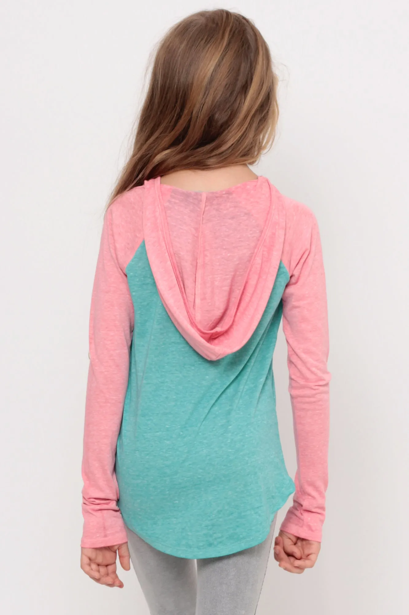 Make Today Awesome | Hooded Baseball Top - Aqua