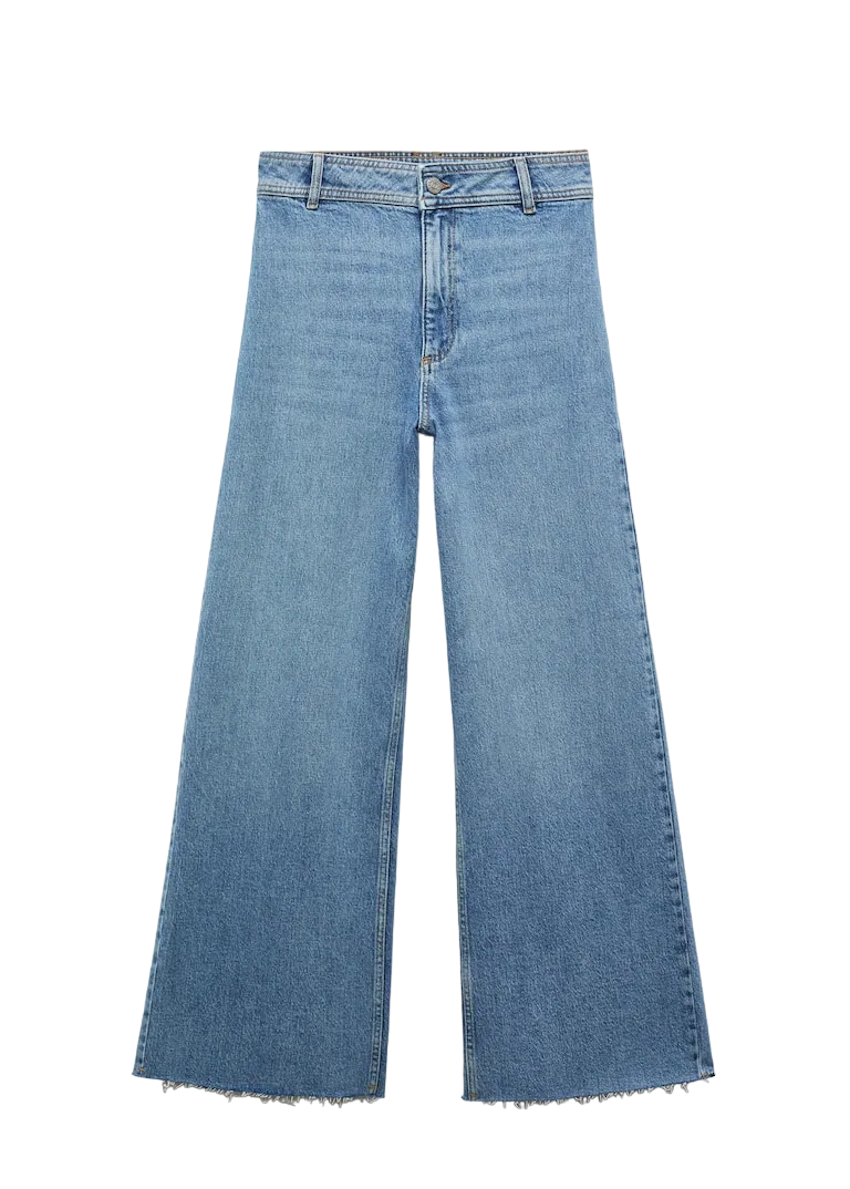 MANGO Blue Catherine Culotte High Rise Jeans BNWT UK 14