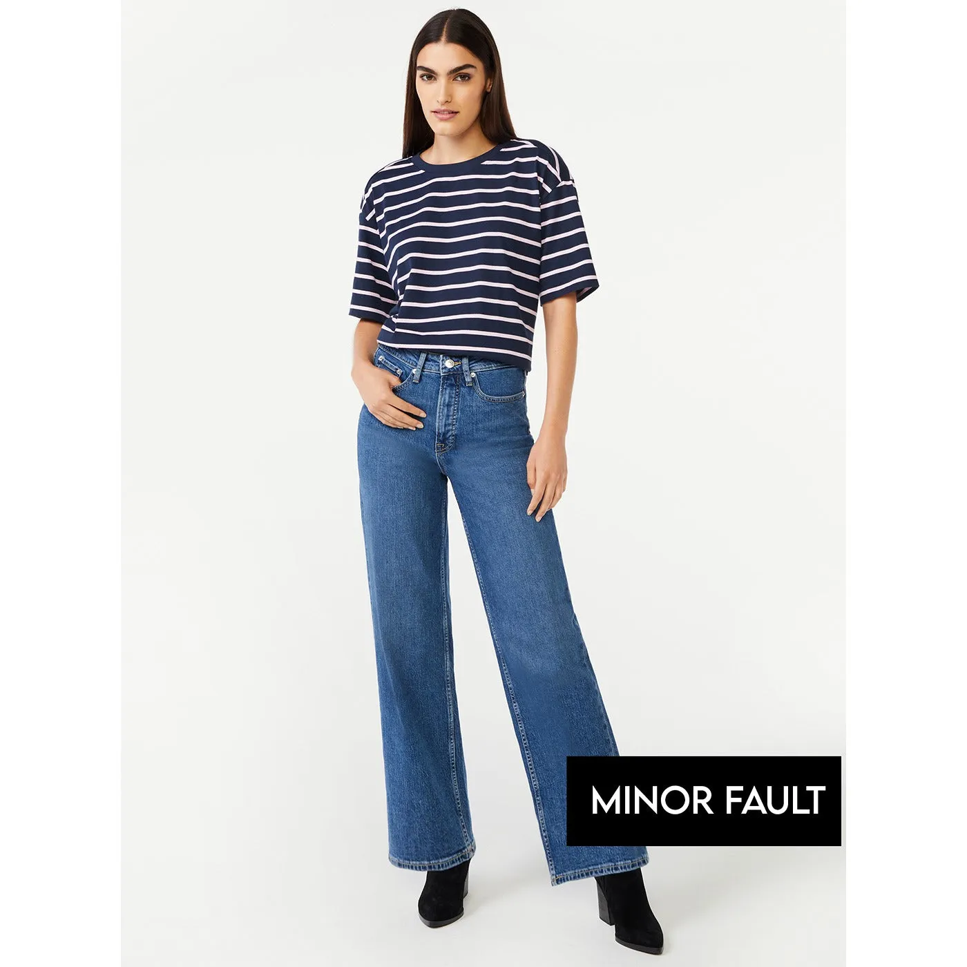 (Minor Fault) Full Wide Straight Jeans