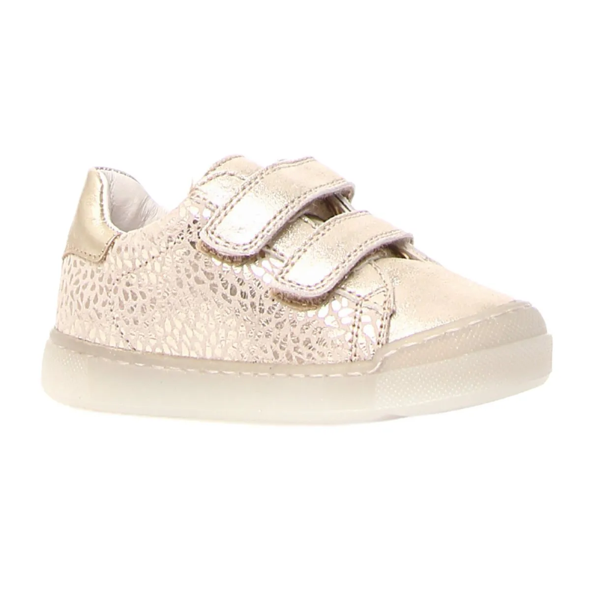 Naturino Girl's Platinum Snake Velcro Sneaker