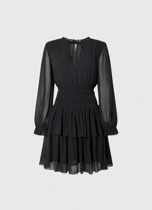 Pepe Jeans Romantic Mini Dress Lucy PL953018 999 black