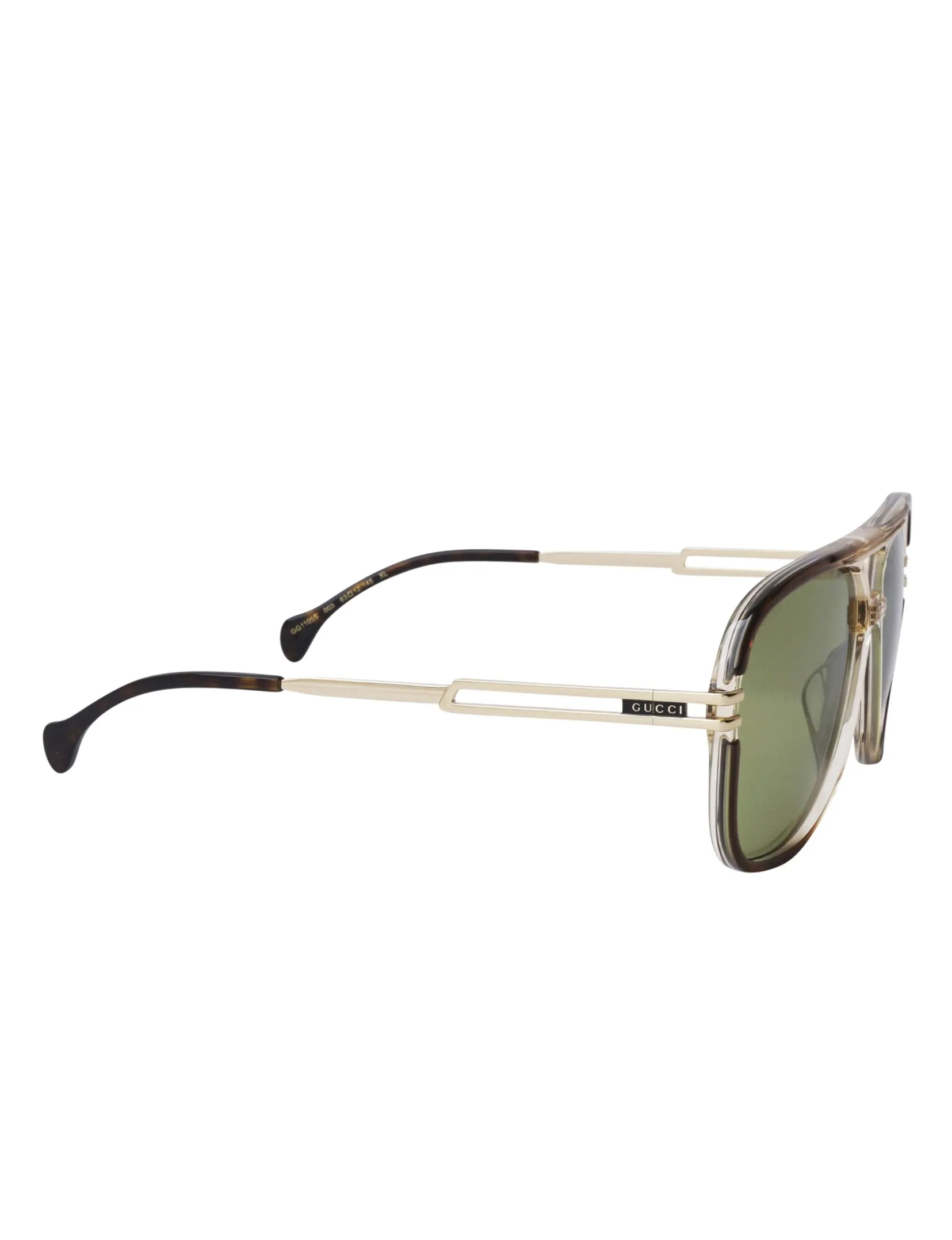 Pilot Sunglasses, Brown/Gold/Green