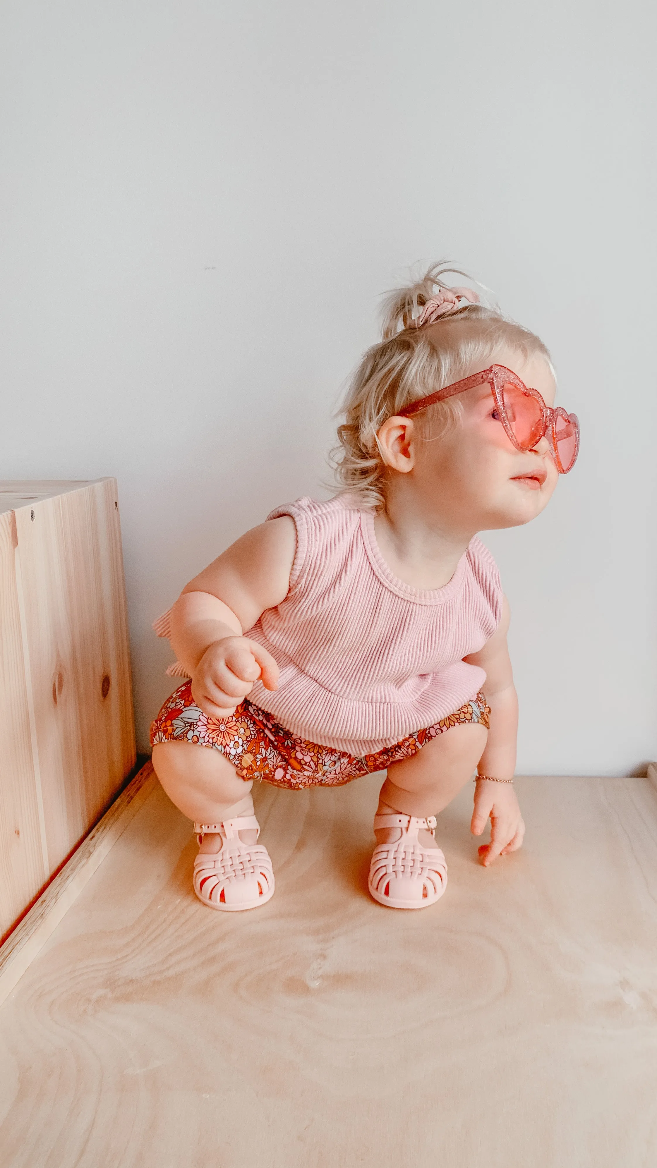 Pink Glitter Heart Sunglasses