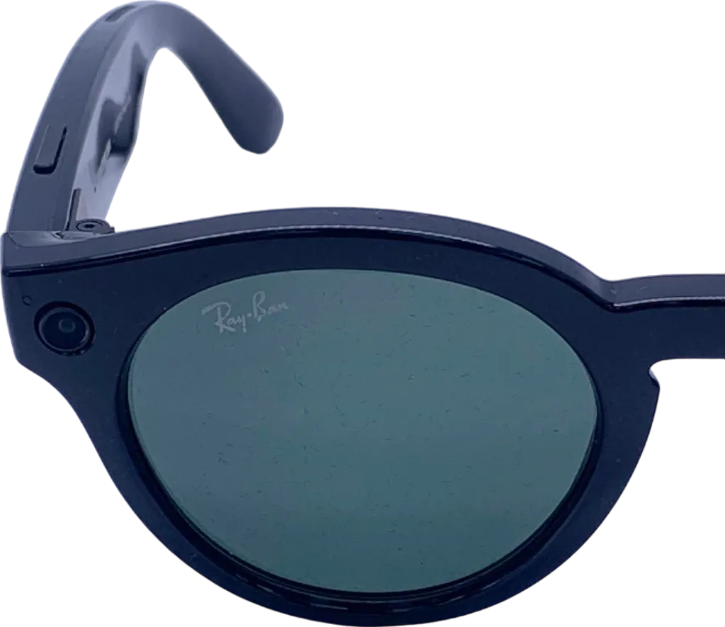 Ray-Ban Shiny Black Ray-Ban Stories Round Smart Sunglasses