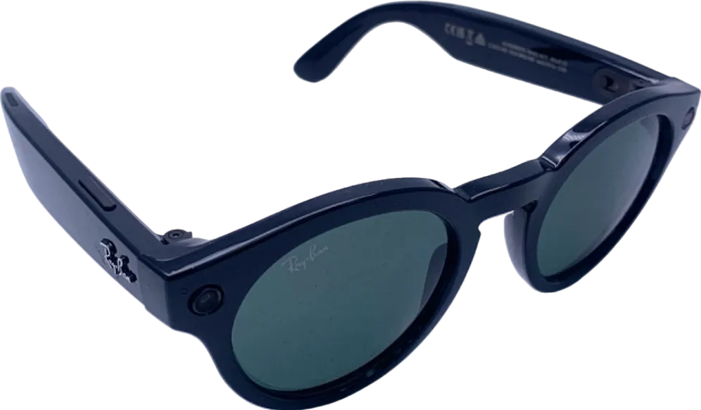 Ray-Ban Shiny Black Ray-Ban Stories Round Smart Sunglasses