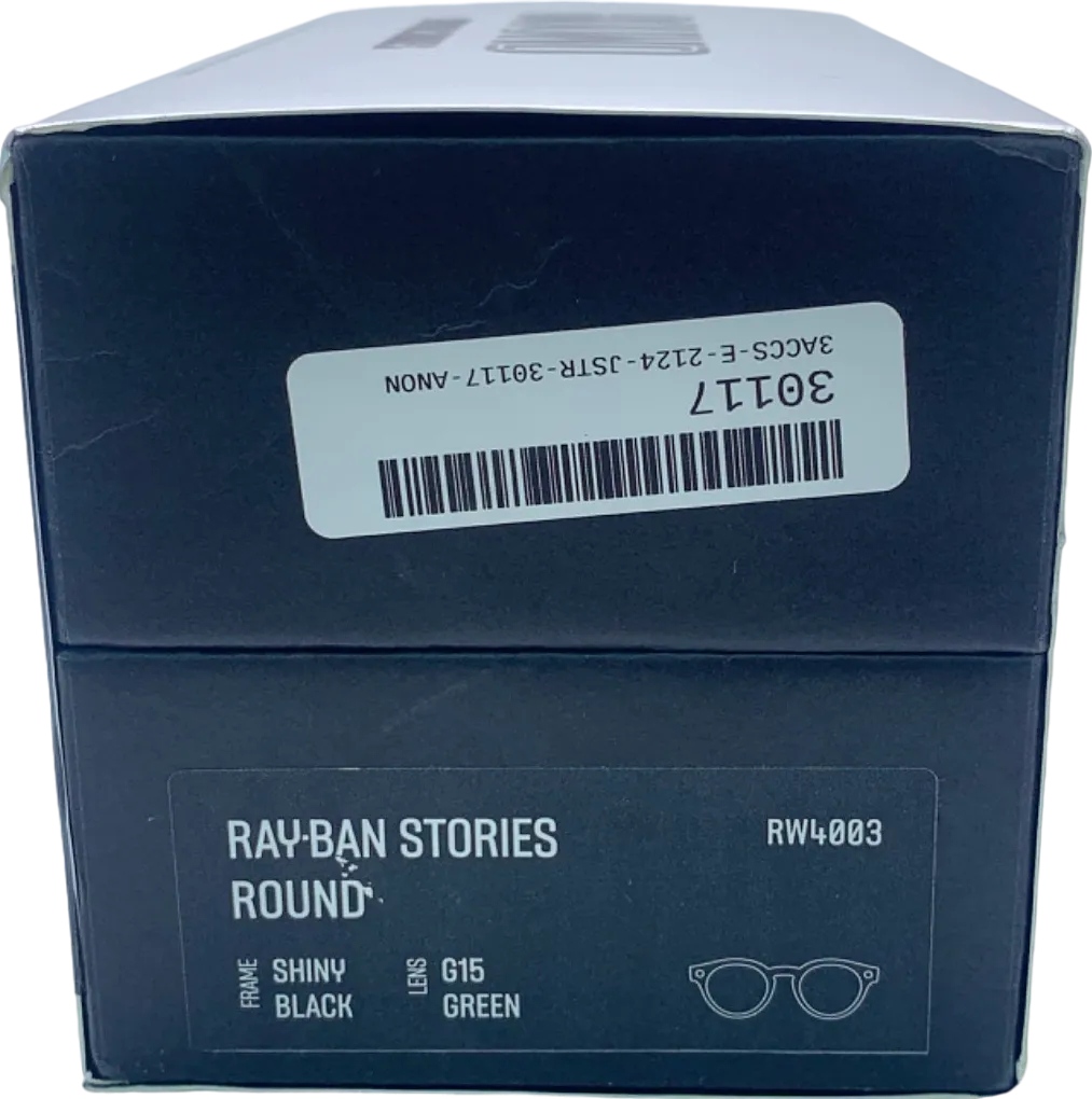 Ray-Ban Shiny Black Ray-Ban Stories Round Smart Sunglasses