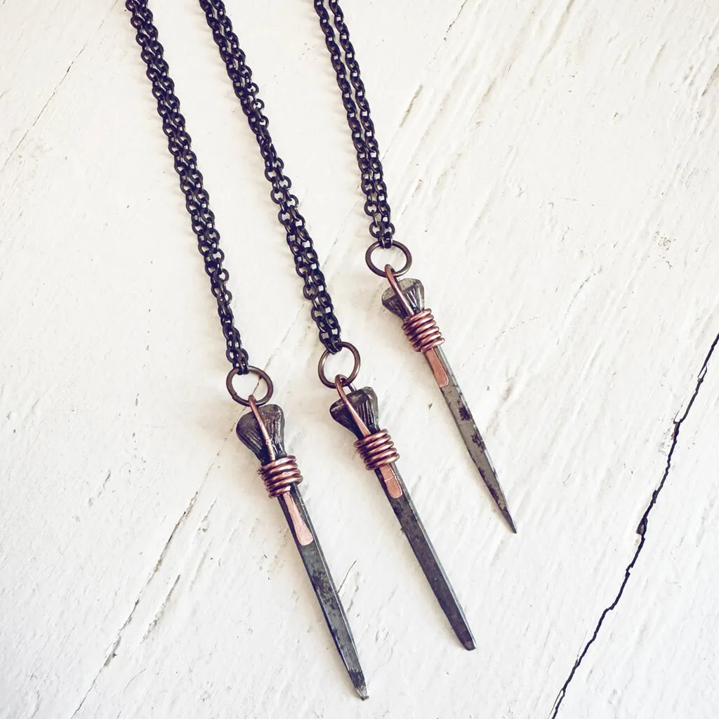 relic // antique coffin nail necklace