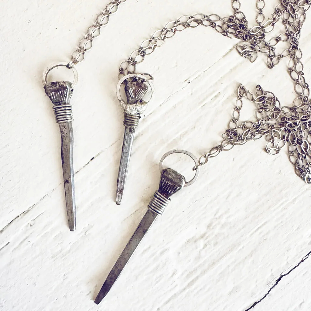 relic // antique coffin nail necklace