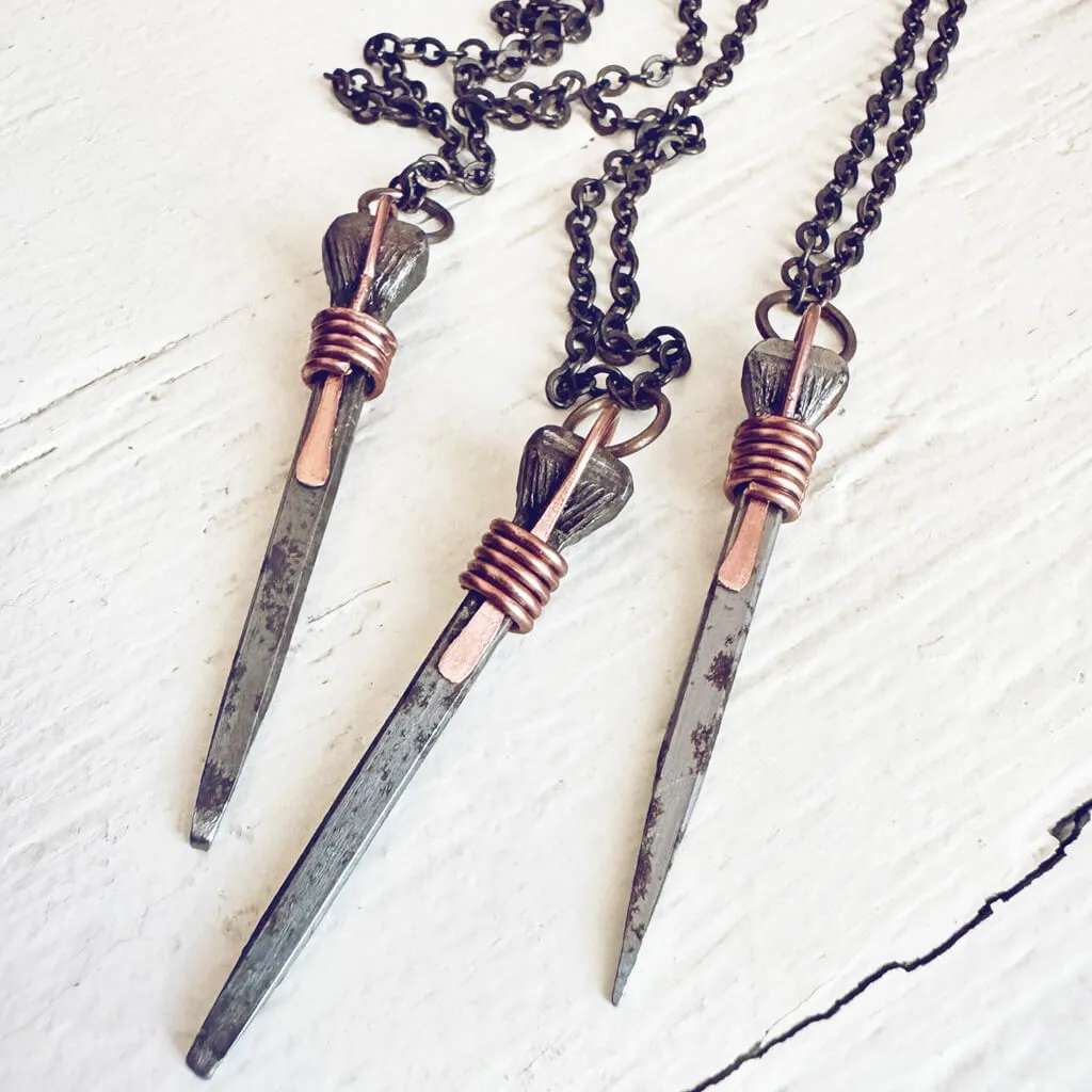 relic // antique coffin nail necklace