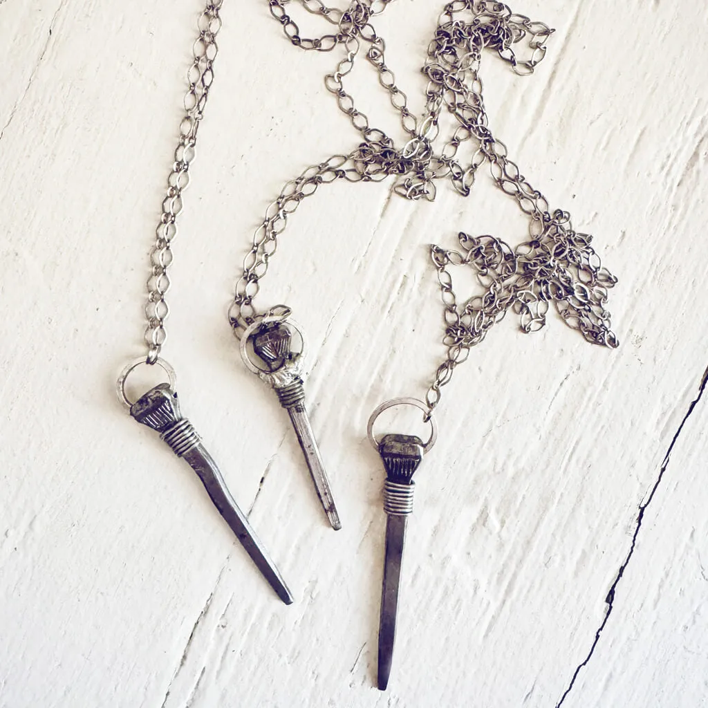 relic // antique coffin nail necklace