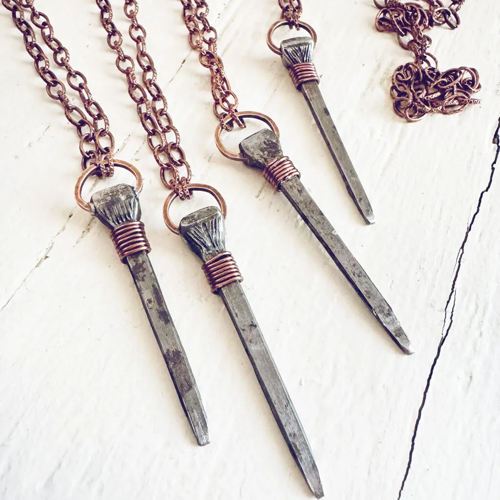 relic // antique coffin nail necklace