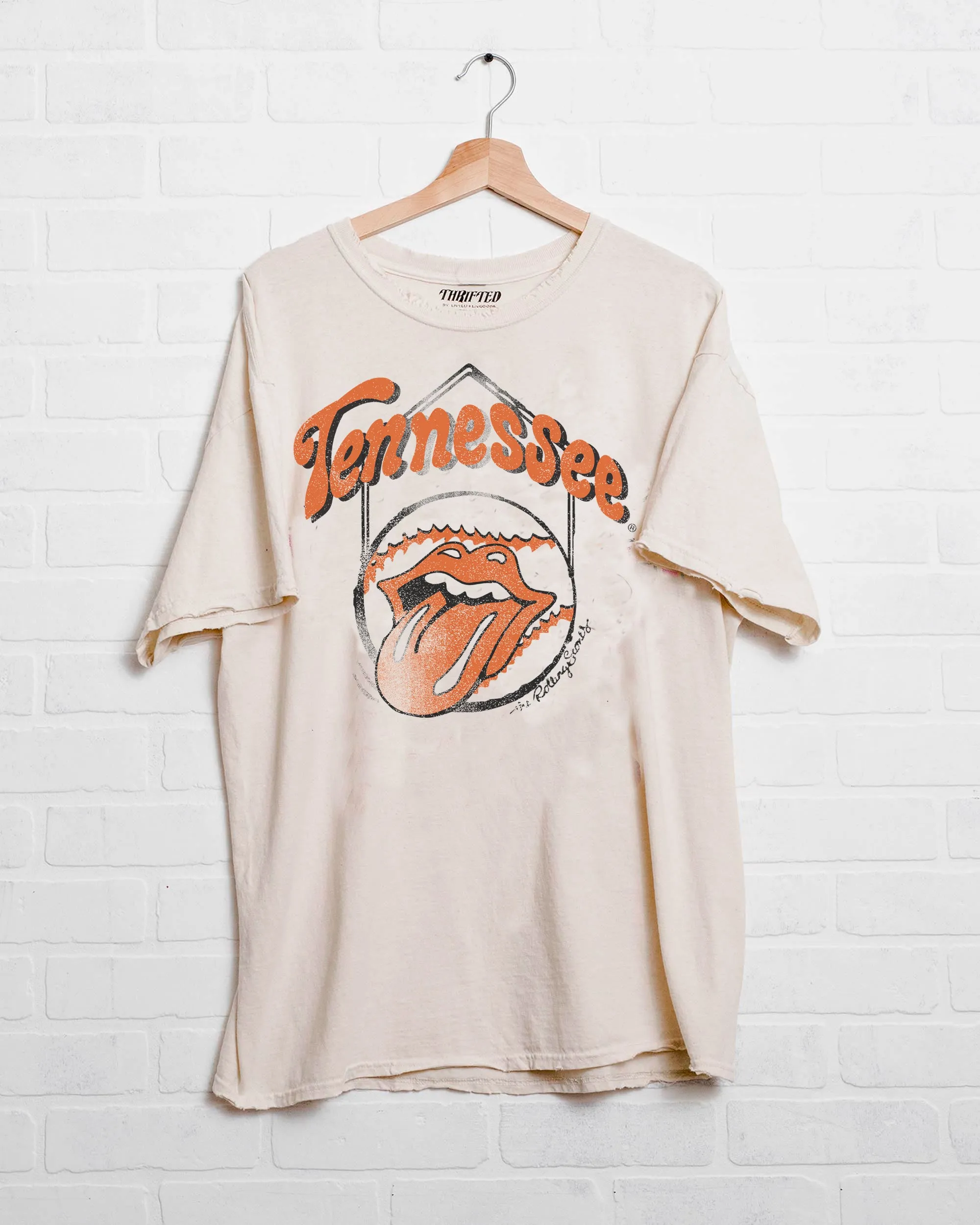 Rolling Stones Volunteers Home Plate Off White Thrifted Tee