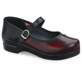 Sanita Everly Women's Closed-Back Black/Bordeaux Chef Shoe